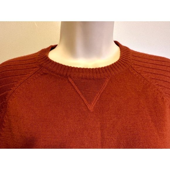 Guy Risoldi 100% Pure Italian Merino Wool Men's Sweater, Size M, Orange, NWT - Picture 9 of 15